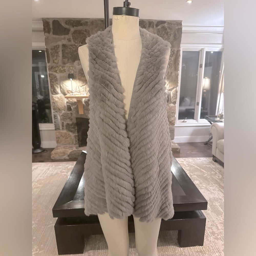 100% Rex rabbit fur vest